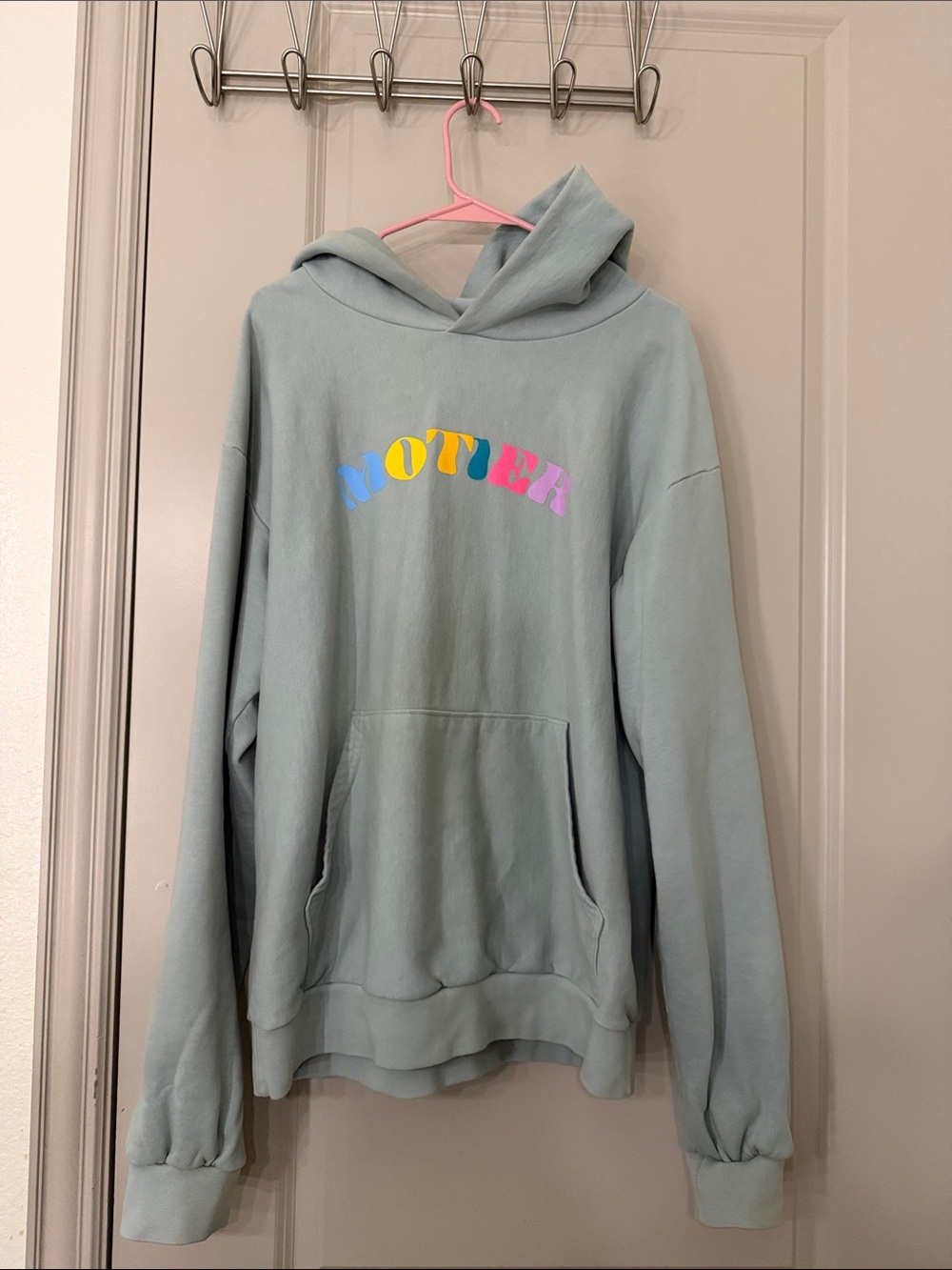 Light Blue 'Mother' Graphic Hoodie